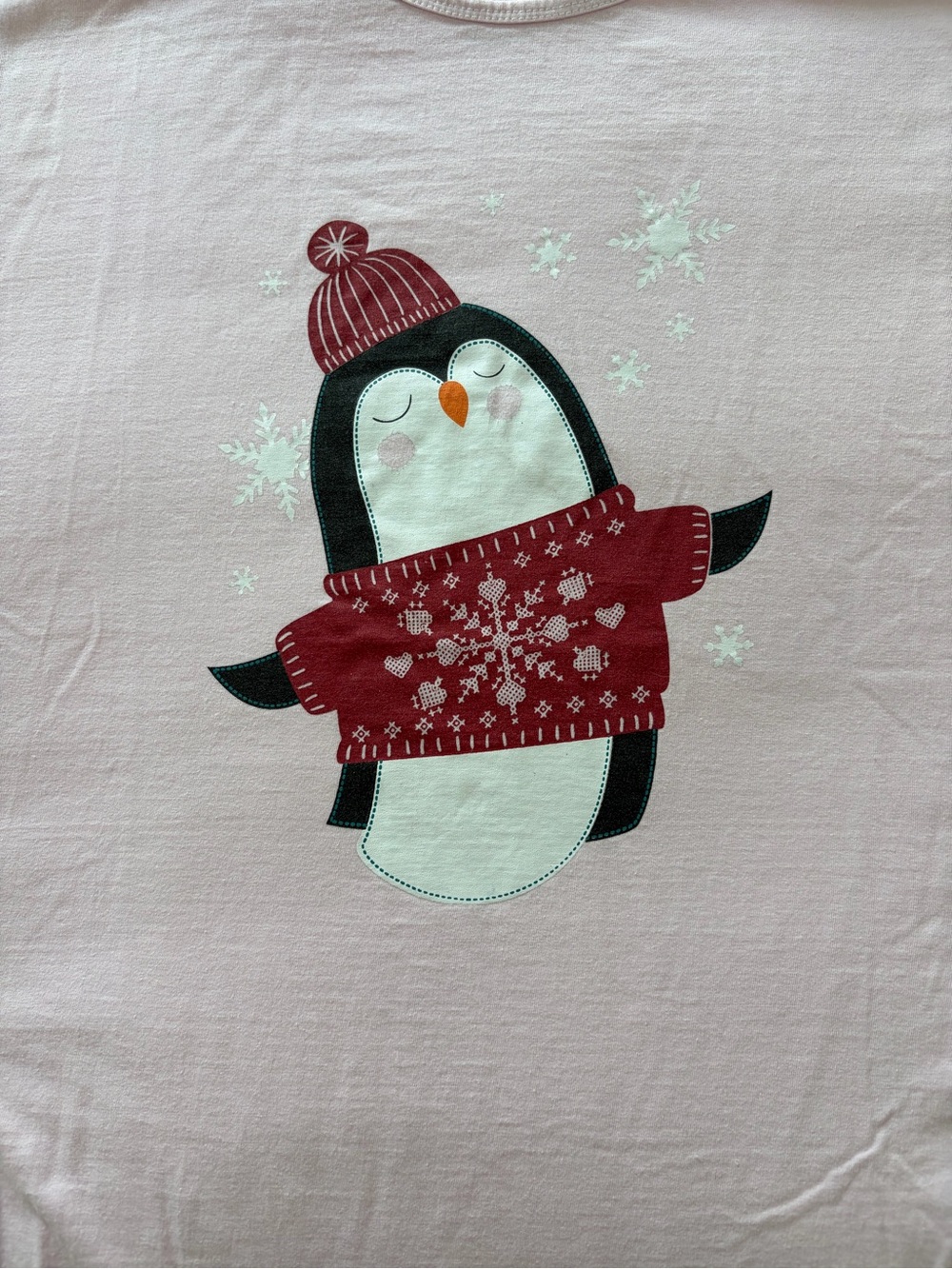 Dreams & Co. Pink Penguin Christmas Pajama Set 6X 100% Cotton 2-Piece - Picture 5 of 8